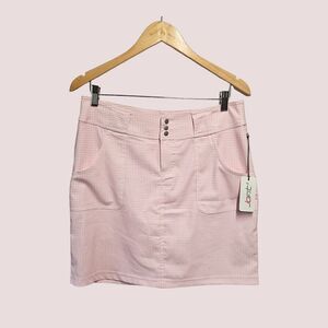 JOFIT Belted‎ Golf Skort Size 6 Pink White Gingham